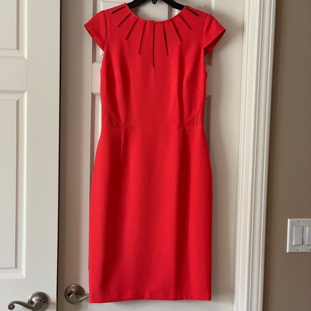 Adrianna Papell Red Cap Sleeve Dress